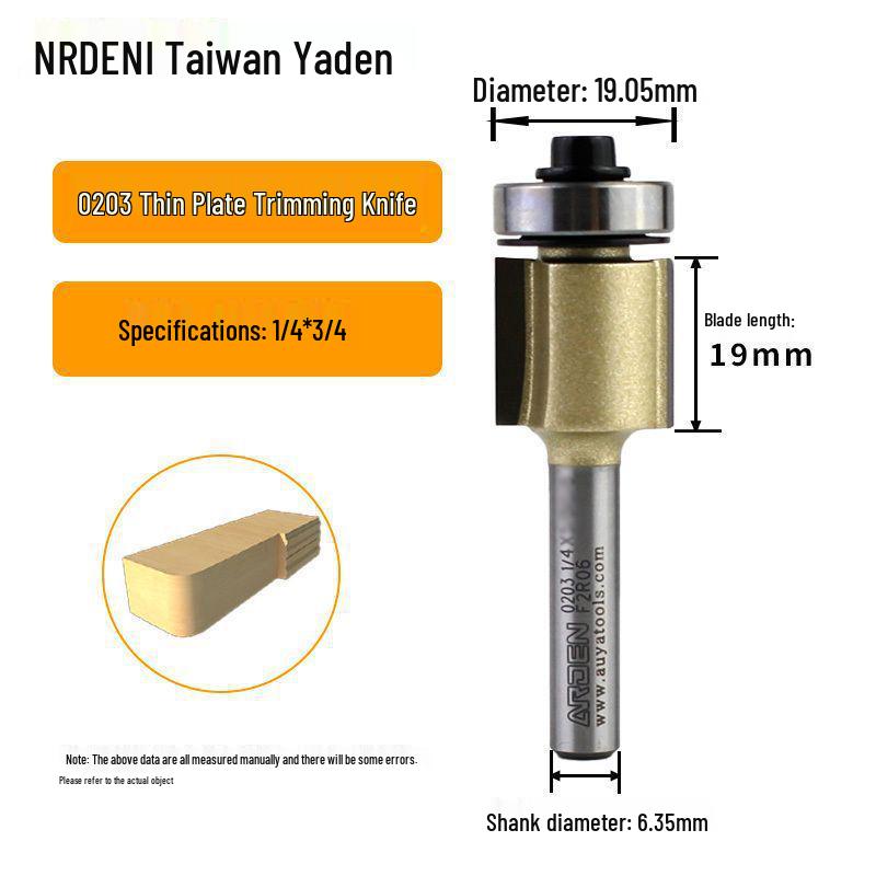 Yaden Woodworking Router Bit: Extended Bearing Edge Banding Burr Engraving Tool - Professional Grade Straight Knife.