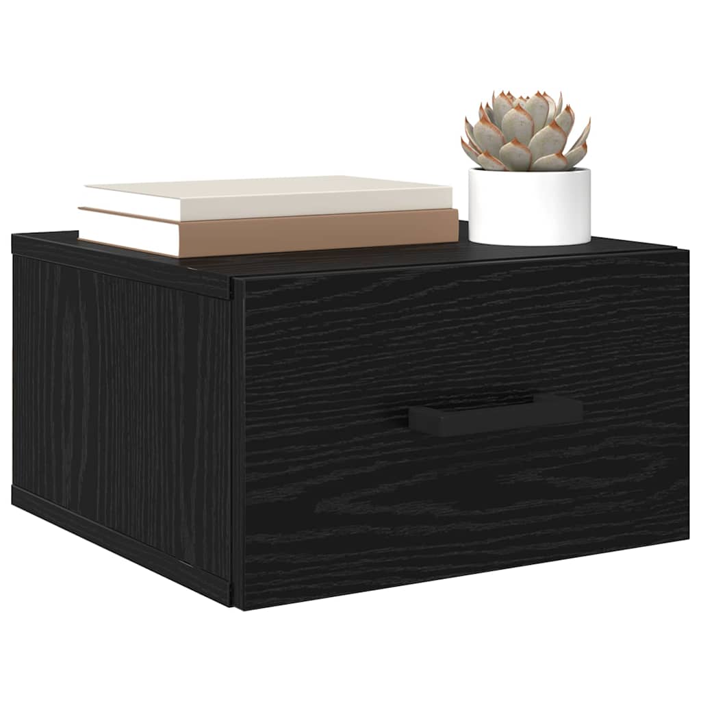 Nightstand Black Oak Effect 35 x 35 x 20 cm Particleboard