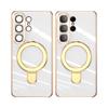 Applicable to Samsung S11Ultra solid color fulcrum magnetic suction bracket Apple 11 anti-drop 1D electroplating 11 high-end mobile phone case