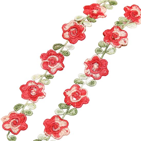 Yousheng Flower Lace Trim Ribbon Vibrant Color Widely Used DIY Crafts Embroidered Crochet Lace Trim Fabric Decorations for Sewing