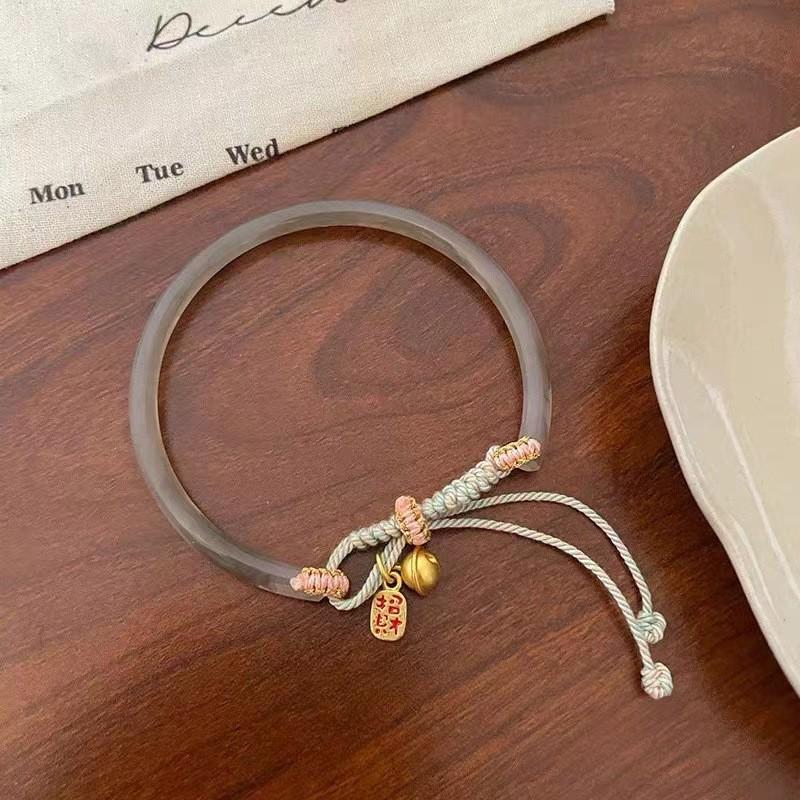 Ethnic Modern Womens Bracelet With Geometric Design And Bell Charms Fit Adjustable