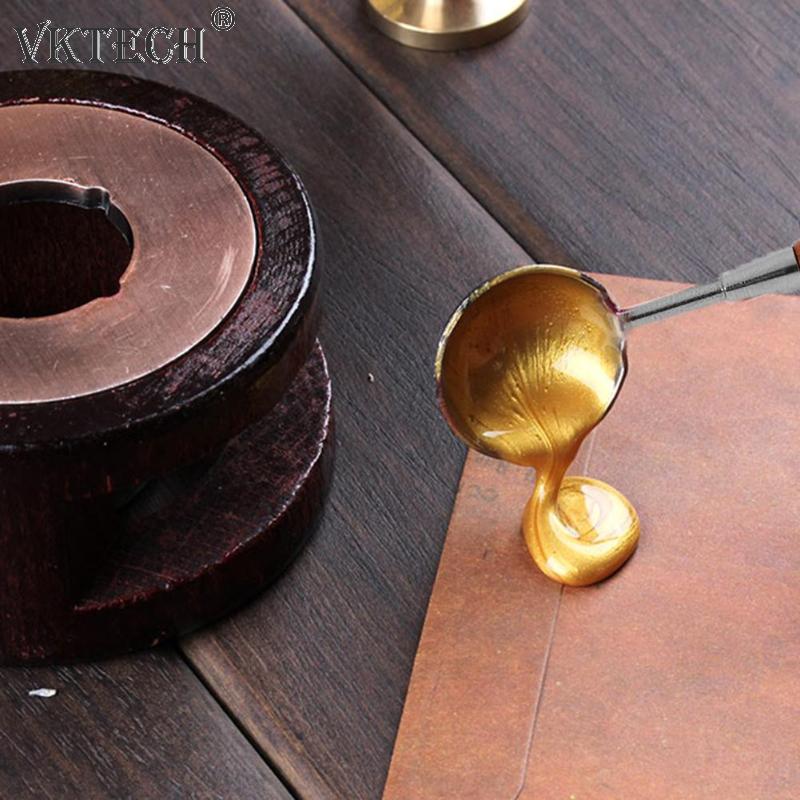 Anti-Hot Sealing Wax Spoon Sealing Stamp Wax Melting Spoon Vintage Wood Handle Sealing Wax Spoon Stamps for Scrapbooking