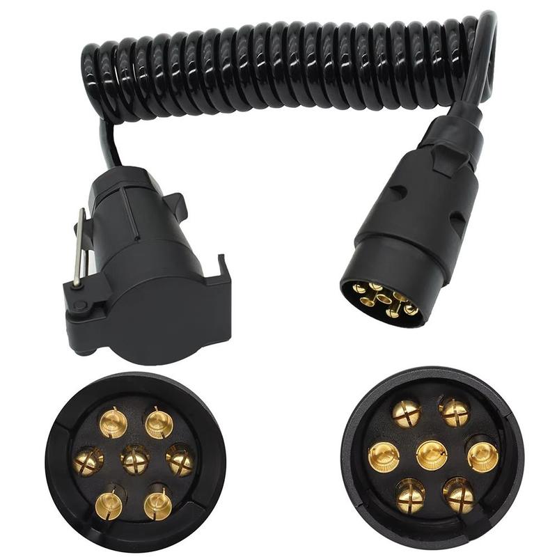 1pcs Trailer Extension Cable Spring Wire Connection Accessories Plug to Connectors Line Trailer Cables 7 Pin Male Female X2U7