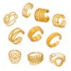 Fashion Commuting Simple Geometric Jewelry Hollow Multi-layer Texture Splicing Design Sense Index Finger Ring Titanium Steel Open Ring