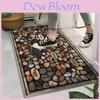 Modern Wood Grain Pebble Door Mat With Polyester Fabric For Home Entrance And Bathroom Use