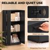 120 Cm Tall Storage Cabinet Cupboard, 3-Tier File Organiser Wooden Filing Cabinet, Black