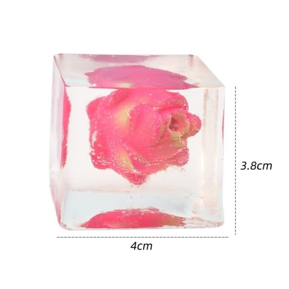 1pc Random Slow Rebound Ice Cube Squeeze Toy with Fruits Mochi Squish Foam Toy Student