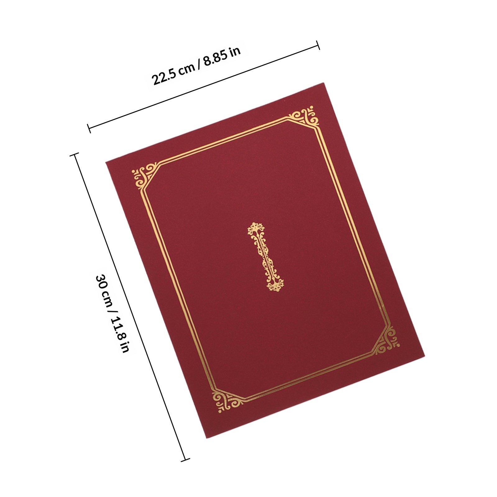 5 pcs Holders A4 Document Protective Covers Paper Diploma Frames Award Certificate Covers Certificate Protective Shells For Home красный