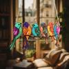6 Birds Flat Sun Catcher: Perfect For Bird Lovers, Festive Decor, Outdoor Gardens, Windows & Walls