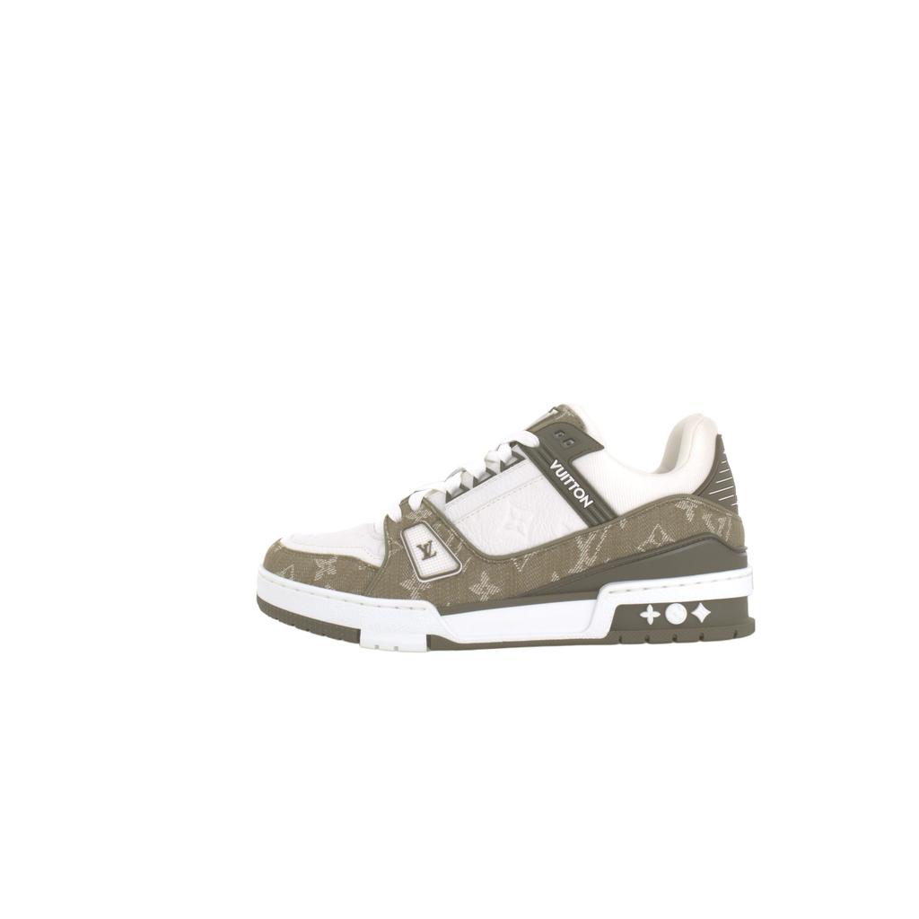LOUIS VUITTON Trainer Cow Leather Low top Skateboard Shoes Men's Green 1AIKMV