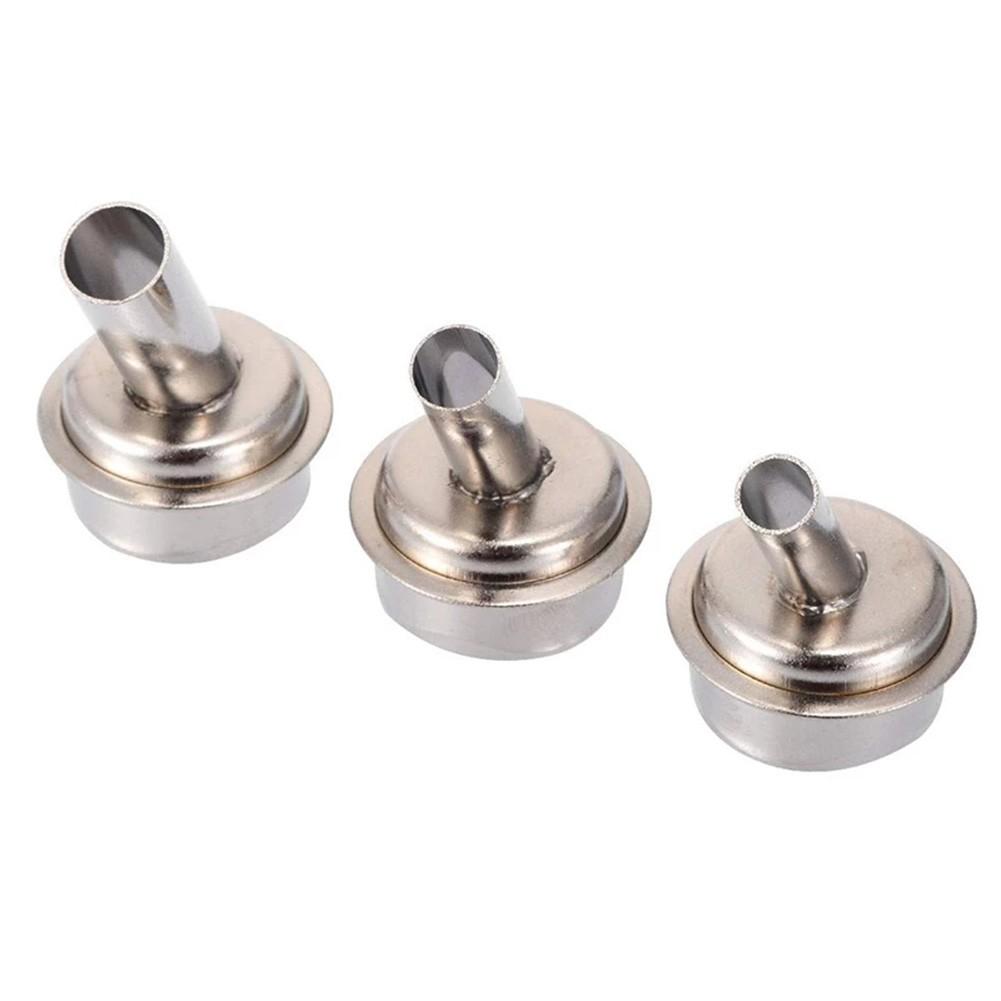 6pcs 45 Degree Curved Nozzles for QUICK 861DW Hot Air Rework Station Stainless Steel Compatible with Various Applications