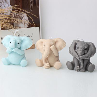 Molde de silicone para vela de animal elefante 3D faça você mesmo molde de sabão de resina de gesso de elefante fofo moldes de chocolate fondant presentes artesanais decoração para casa