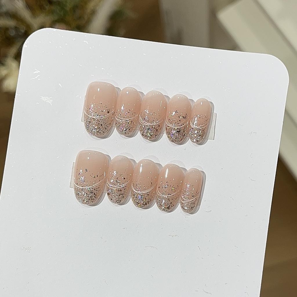 Starry Sky Flash Daily All-match Flash Galaxy Sequins Milky White Brushed French White Wearing Armor