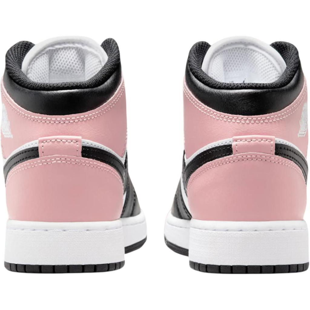 Air Jordan 1 Mid GS Rust Pink Kids Sneakers White Black DQ8423-100