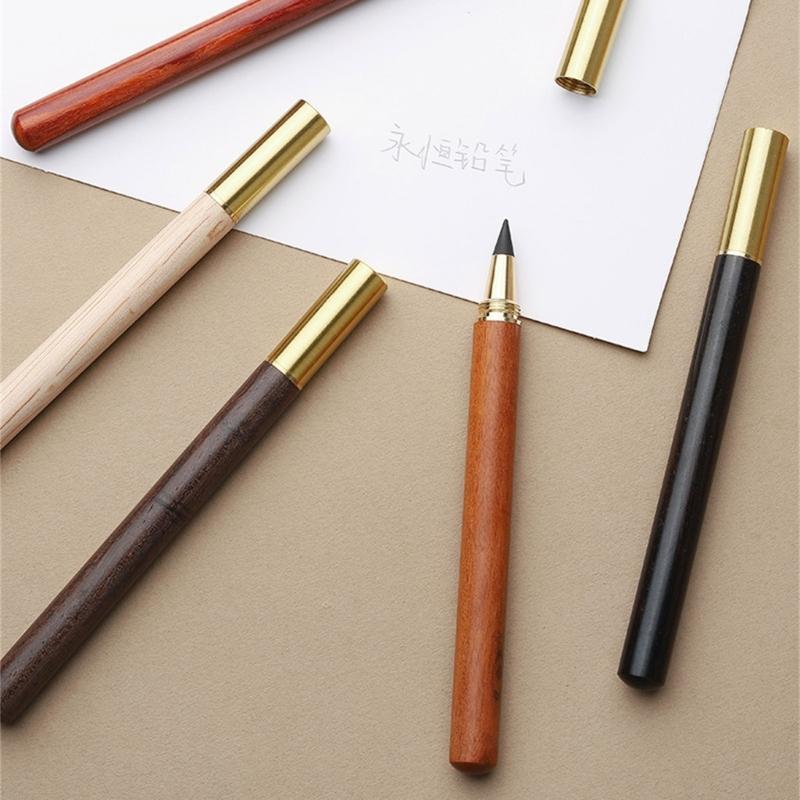 Erasable Inkless Pen Wood Everlasting Pen Refillable Everlasting Pen No Sharpening Sketching Pencil for Writing Drawing