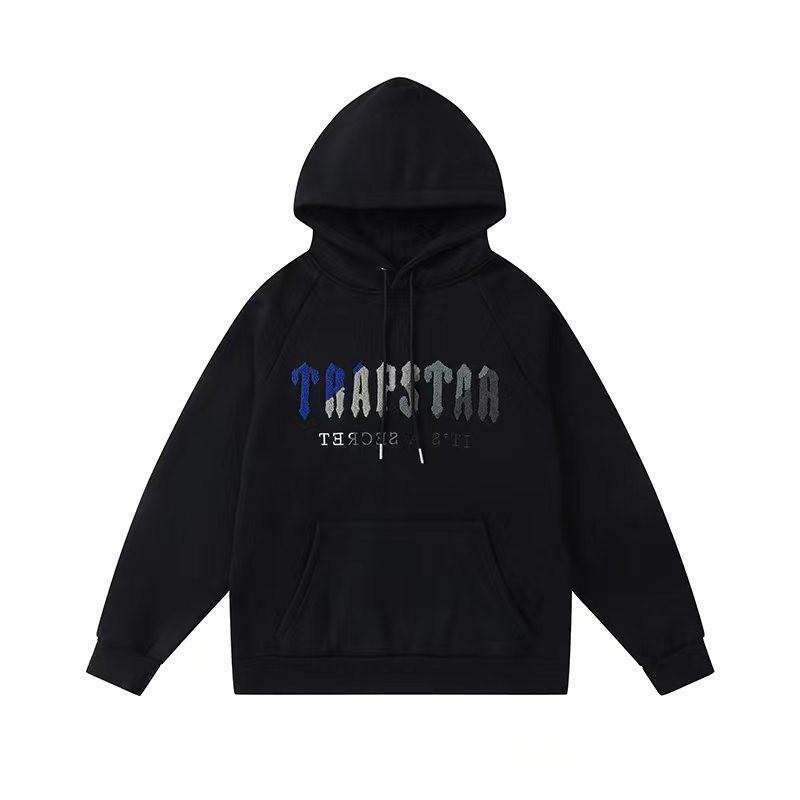 Unisex Fleece-Lined Cotton Hoodie Pants Set With Embroidered Letter Winter Casual Sportswear Men Women