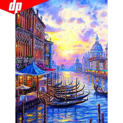 Diamant-Mosaik-Landschaft, 5D-Diamant-Gemälde, voller Bohrer, runde malerische Strasssteine, Bilder