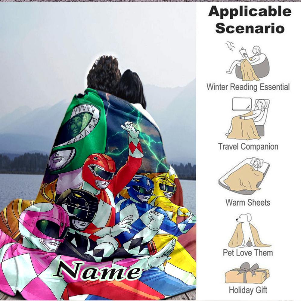 Custom 1pc Power Rangers Adventure Blanket, Soft And Comfortable Blanket, Casual Warm, Camping Travel Blanket, Birthday Gift Q912157