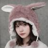 Fluffy Cute Rabbit Ear Hat Windproof Ear Protection Hat Winter Faux Fur Bucket Hat  Girls
