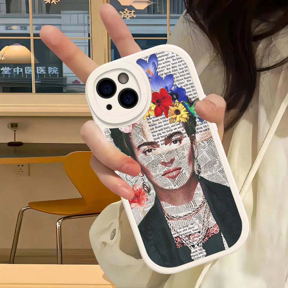 Fashion F-Frida K-KahlosS Leather Phone Case For IPhone 16 15 14 13 11 12 Pro Max Mini Plus Back Cover