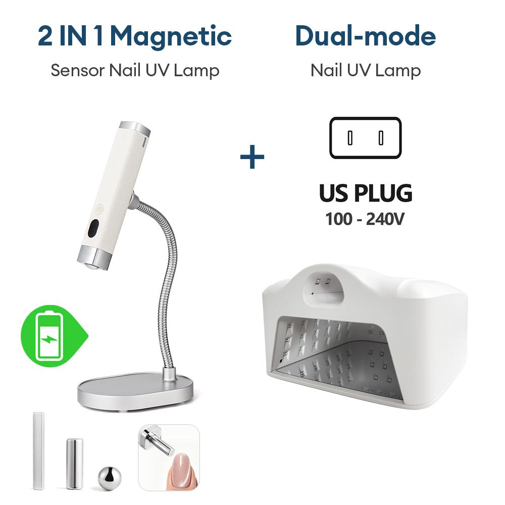2 IN 1 Nail Lamp Single Toe Single Finger Gel Nail Curing Lamp Full Hand Fast Drying LED Light Nail Dryer Auto Sensor Dual Lamp