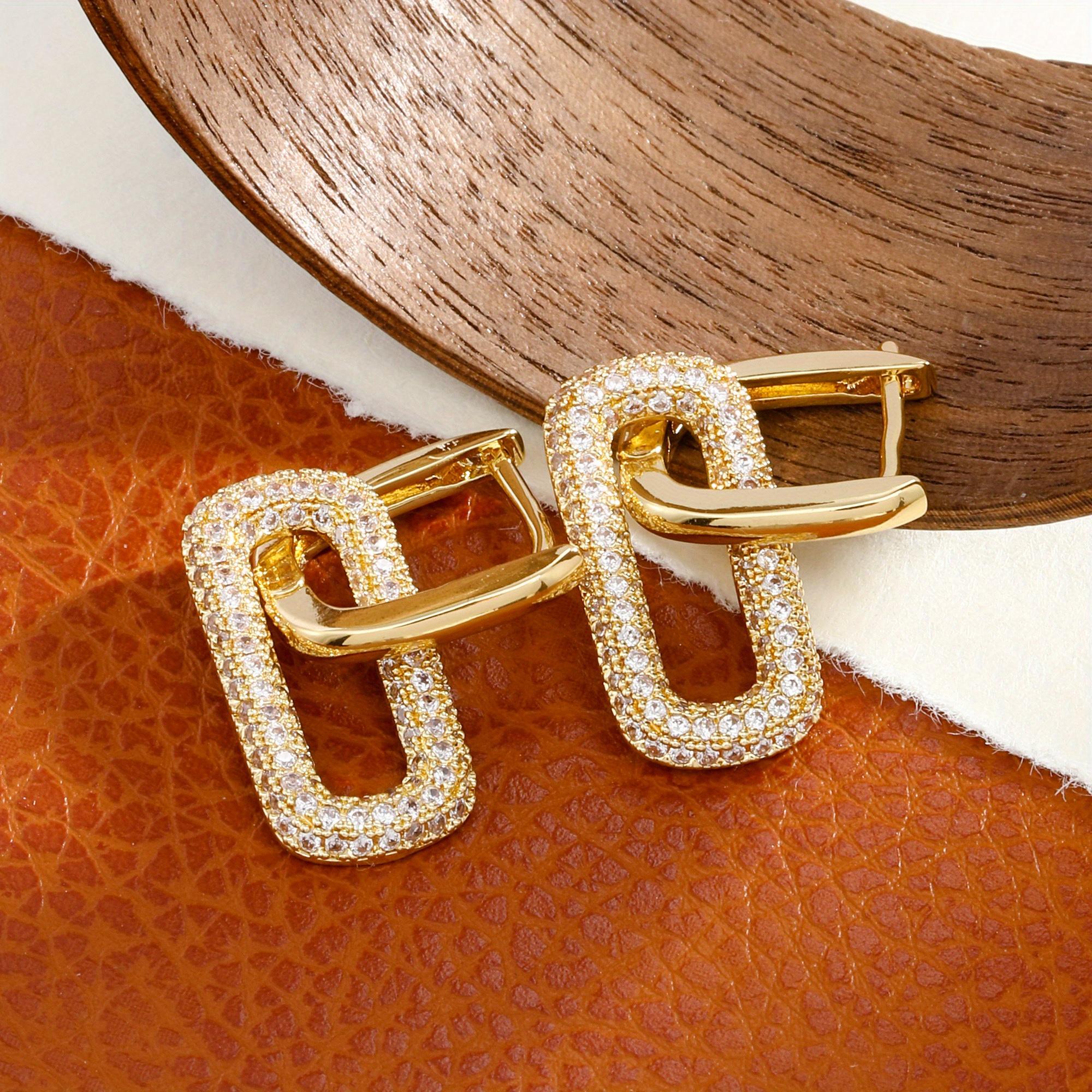 

2024 Популярная Мода Легкая Роскошь Овальные Серьги с Двойными Кольцами Женские Хип-Хоп Рок Вечеринка Подарки Аксессуары Прекрасный Циркон