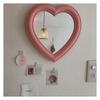 Ins Love Heart Cosmetic Mirror Wall Hanging Dormitory Dressing Mirror Pink White Korean Living Room Decorative Mirrors For Girls