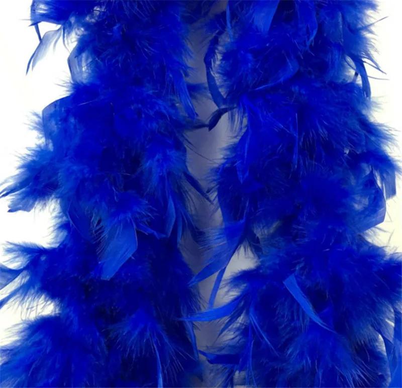 DIY 2 Meters Super Thicken Chandelle Turkey Feathers Boa Trim 80g Scarf/Costume/Party Dress Marabou Feathers for Crafts Boas Plumas