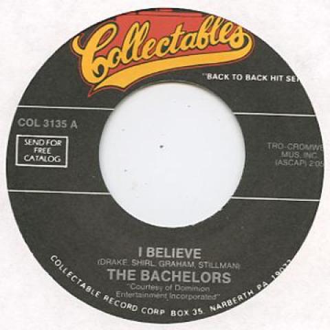 7inch Record BACHELORS - I Believe / Marie COL3135 Collectables 1966 US Pop