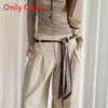 Vintage Brown Pu Leather Belt For Women With Wide Rivet Design For Boho Casual Style