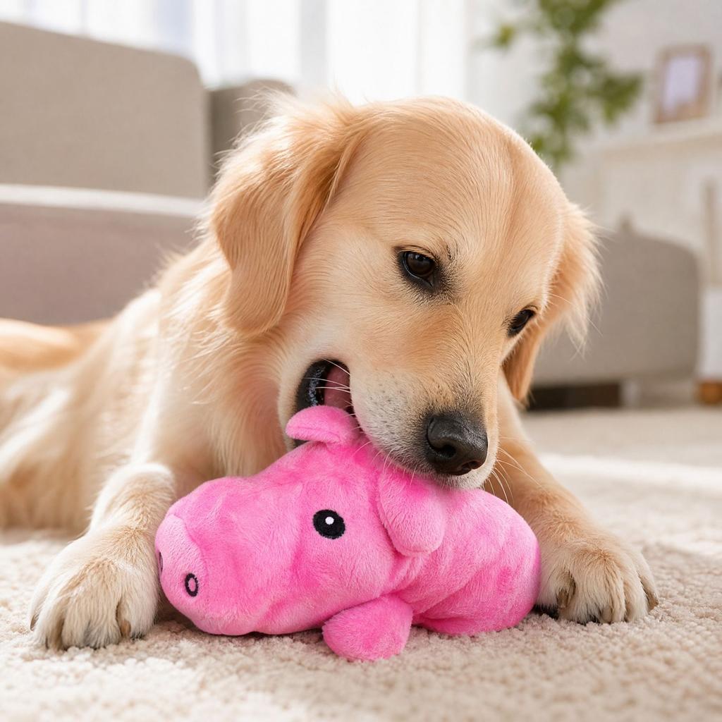 - Plush Dog Toy for Chewing and Teeth Cleaning