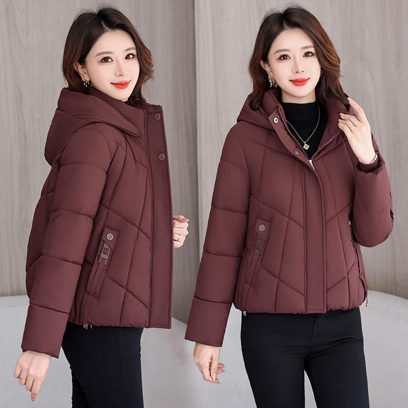 Winter new short loose hooded down cotton-padded clothes women's cold and warm thickened cotton-padded jacket