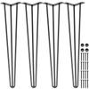 Hairpin Table Legs 28 Inch Black Set of 4 Desk Legs Each 220lbs Capacity Hairpin Desk Legs 3 Rods for Bench Desk Dining End Table Chairs Carbon Steel