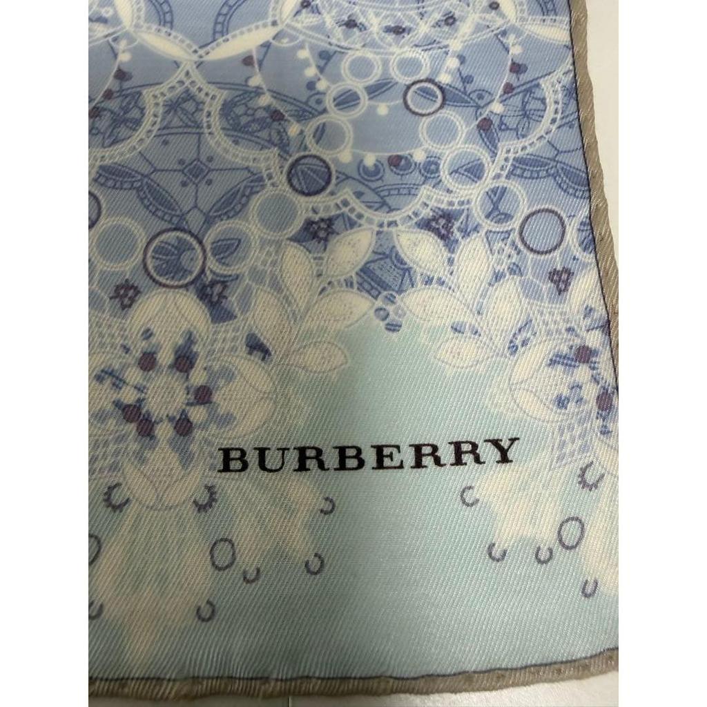 Used BURBERRY Handkerchief Blue Floral Pattern