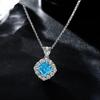 New S925 Silver Fat Square Surrounding Women's Necklace Pendant Light Luxury Exquisite Fashion High Quality Proposal Jewelry