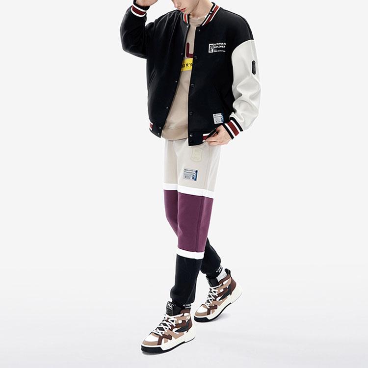 Fila X MIHARA Striped Casual Loose Baseball Jacket Men Jacket Black F11M243502F-BK