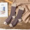 Spring And Autumn Pure Color All-Match Pile Socks Mid-Tube Socks Contrasting