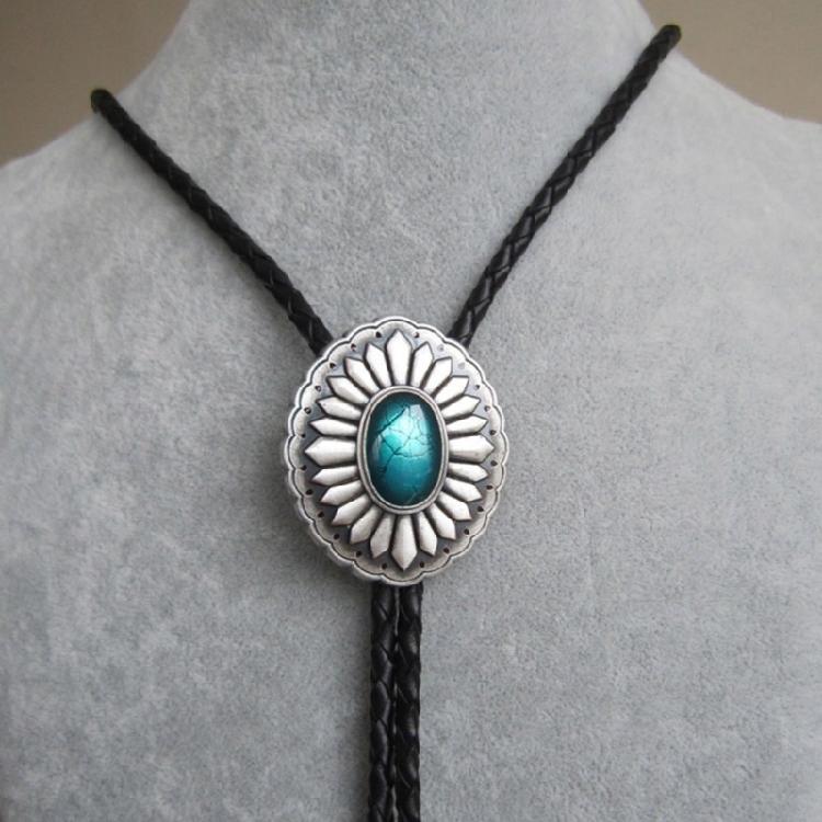 Catena Camicia Retros Collare Bolo Corda Collana in Pelle Cravatta Cravatta da Uomo d'Affari per Uomini alla Moda