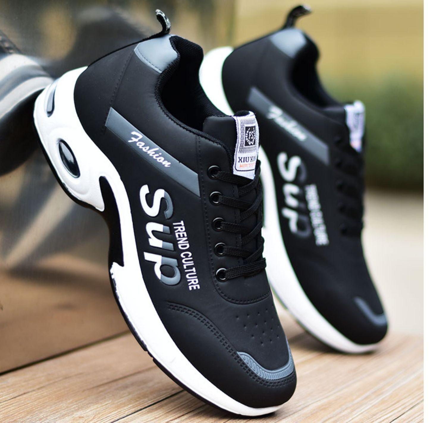 

Мужская обувь, весенние модные туфли 2025 года, новые кожаные водонепроницаемые туфли, спортивная обувь, мужская повседневная обувь для бега, мужская обувь на все времена года 39 чёрный