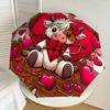 1pc Valentine's Day Cow Heart Umbrella with Plastic Handle,Suitable for All Seasons Home Travel Outdoor UmbrellaDD292