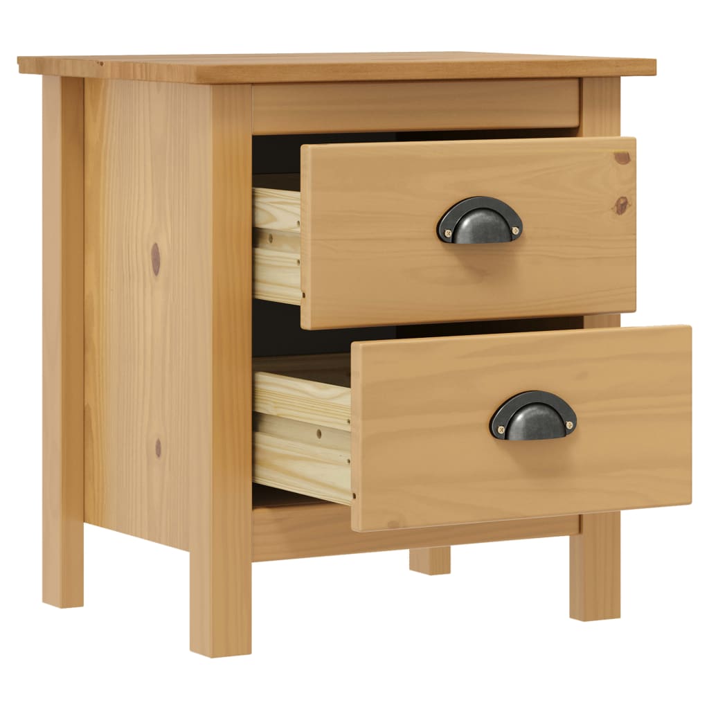 Hill Nightstand 46 x 35 x 49.5 cm Solid Pine Wood