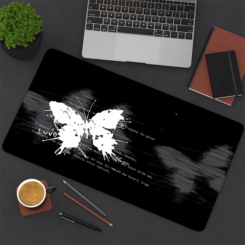 1Pc Butterfly Rain Gaming Mouse Pad Keyboard Desk Mat Non-slip Rubber Lock Edge Waterproof Computer Mousepad for Office Home Decor Y175