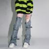 Calzini Copripiedi da Donna Gotici Punk Benda Jeans Gamba Svasata Scaldamuscoli Streetwear
