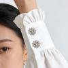Sparkling Rhinestones Alloy Shirt Cufflinks Clip Decorative Button Covers For Shirt Jackets Dress Clothing Decoration