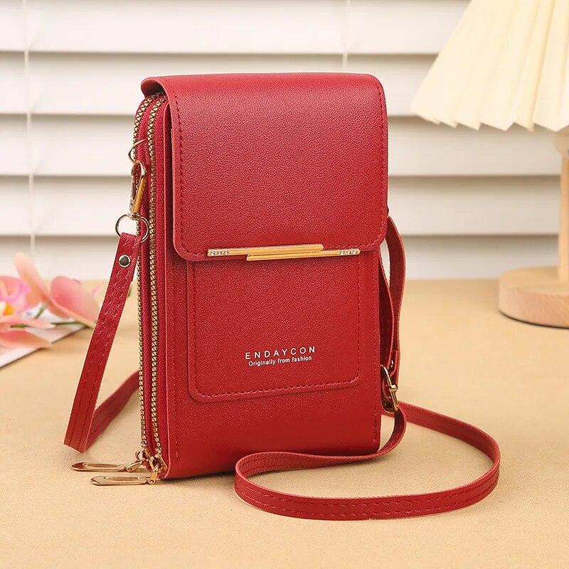 Women Touch Screen Phone Bag Cute Crossbody Bag Small Carrying Mobile Phone Bag Fashionable Shoulder Bag Key Bag
