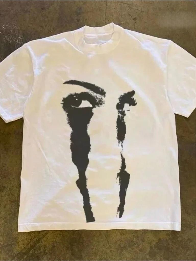 Vintage Retro Unisex T Shirt Disappear Face Crying Eyes Graphic Streetwear Unisex Oversize Tee Summer Breathable Comfortable Top