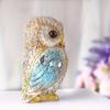 1/2PCS Owl Statue Resin Owl Ornaments Animal Sculpture Resin Bird Statue Holiday Desktop Ornaments for Living Room Home Office B