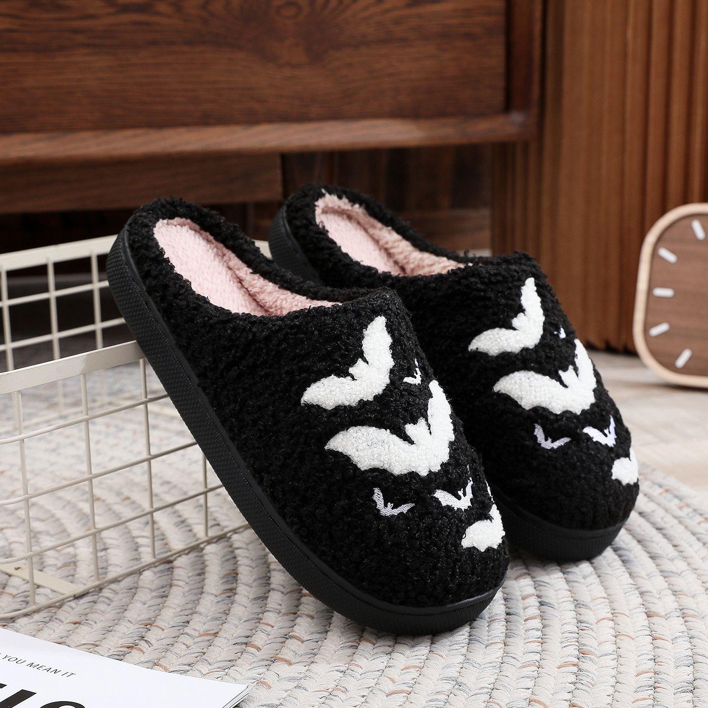 

Fashion Comemore Slippers for Women Autumn and Winter Home Halloween Indoor Non-slip Cotton Slipper Padded Warm Soft Sole Slides Shoes 44-45