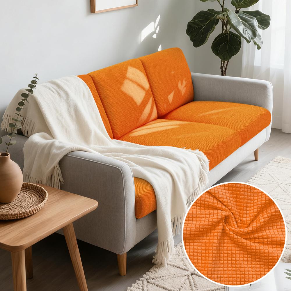 Jacquard Woven Fabric Pure Couch Fitted Covers Polar Thermal Fleece Fabric Form Fitting Sofa Seat Covers Detachable Couch Protector Furniture Cover