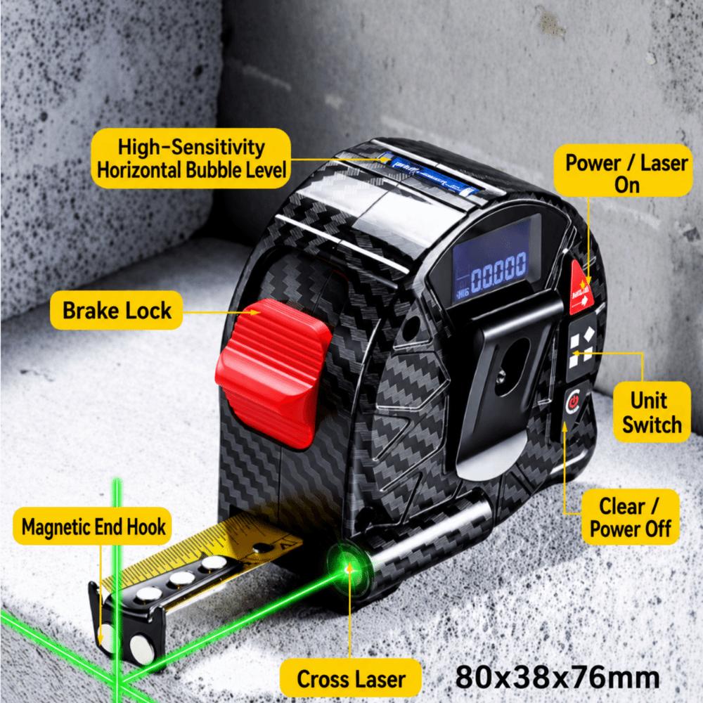 Drop Proof 5 Meter Tape Measure 3 in 1 Measure Kit Fast Data Lock Distance Meter Wall Measure